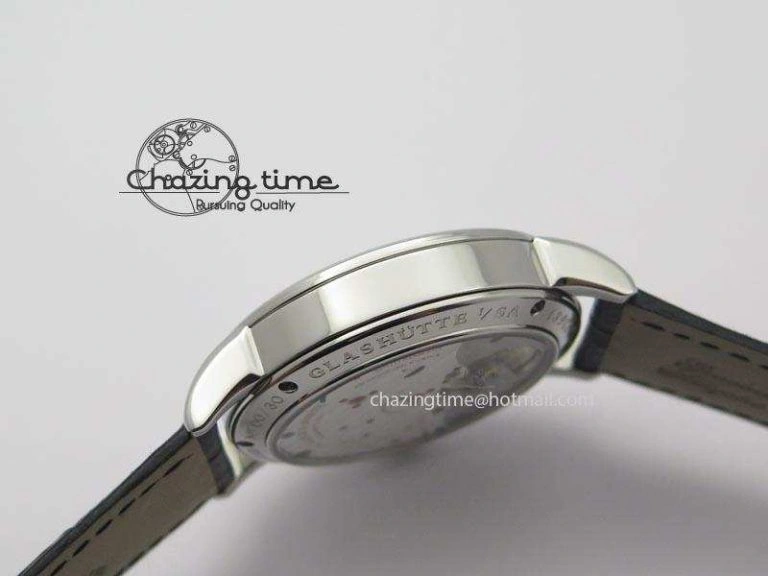 1815 Tourbillon Handwerkskunst SS White Dial On Black Leather Strap Vibrant 4193