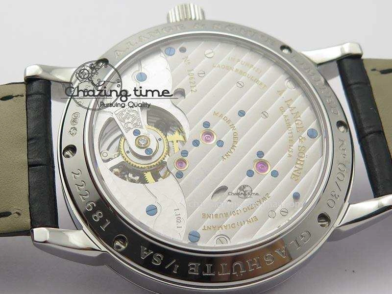 1815 Tourbillon Handwerkskunst SS White Dial On Black Leather Strap Vibrant 4193