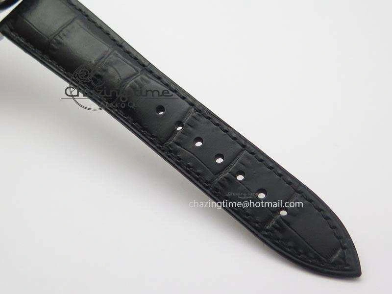 1815 Tourbillon Handwerkskunst SS White Dial On Black Leather Strap Vibrant 4193
