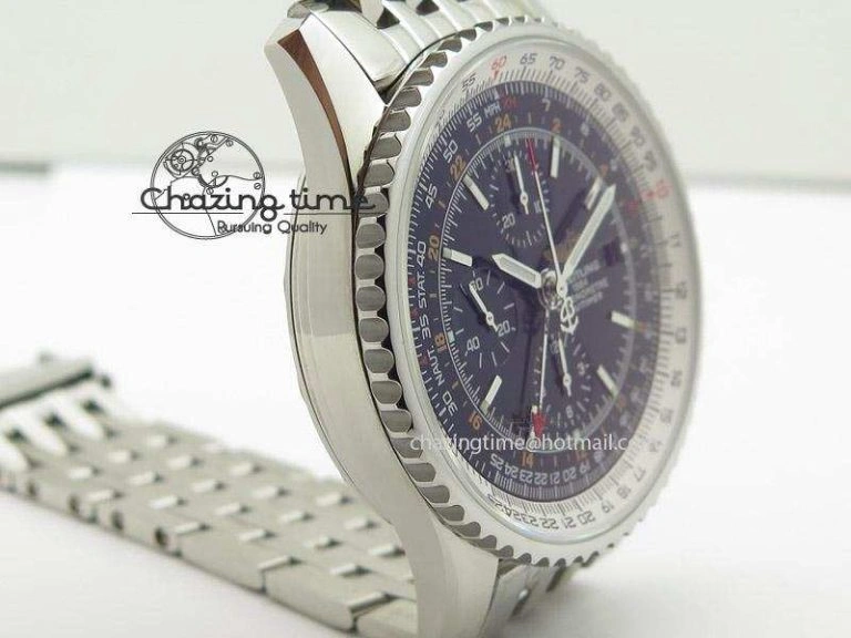 Sophisticated 1884 Chronometre Navitimer JF Best Edition Black Dial On SS Bracelet A 5802