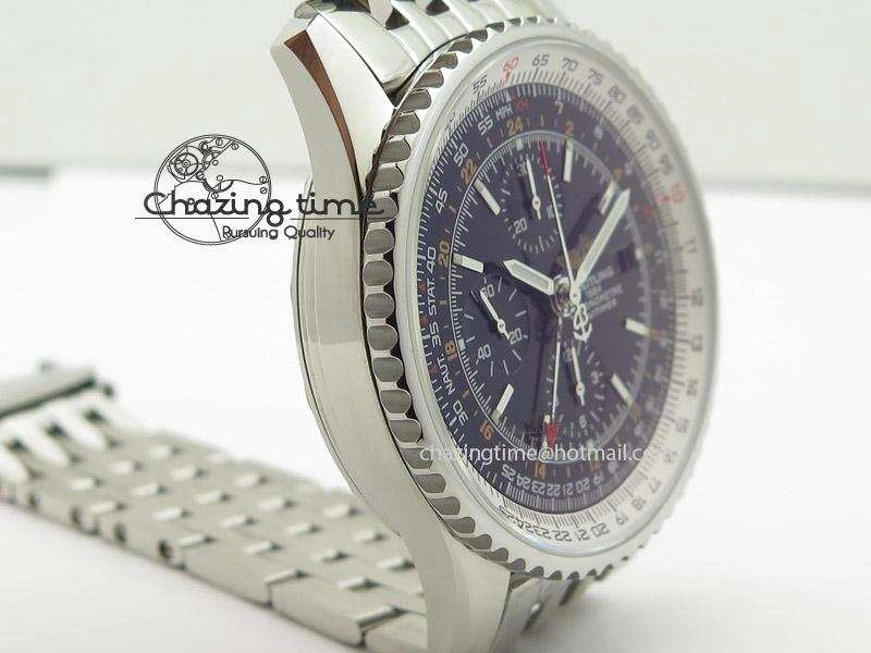 Sophisticated 1884 Chronometre Navitimer JF Best Edition Black Dial On SS Bracelet A 5802