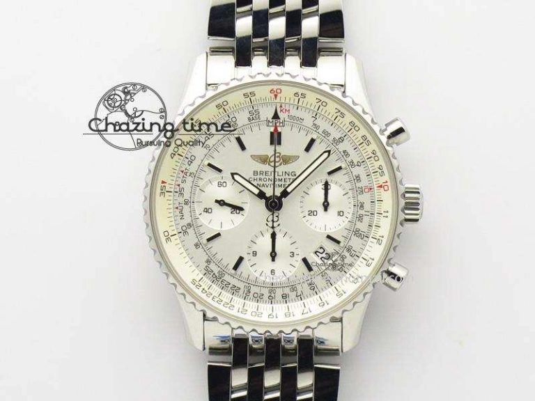 Sophisticated 1884 Chronometre Navitimer JF Best Edition Black Dial On SS Bracelet A 5802