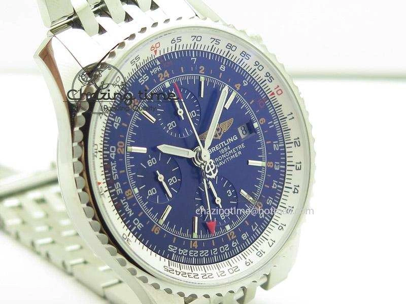 1884 Chronometre Navitimer JF Best Edition Blue Dial On SS Bracelet A Elegant 5804