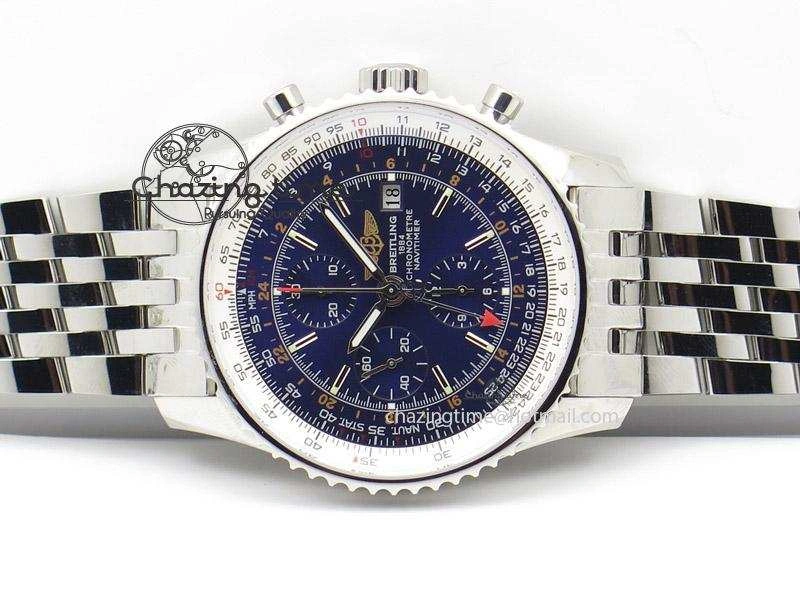 1884 Chronometre Navitimer JF Best Edition Blue Dial On SS Bracelet A Elegant 5804