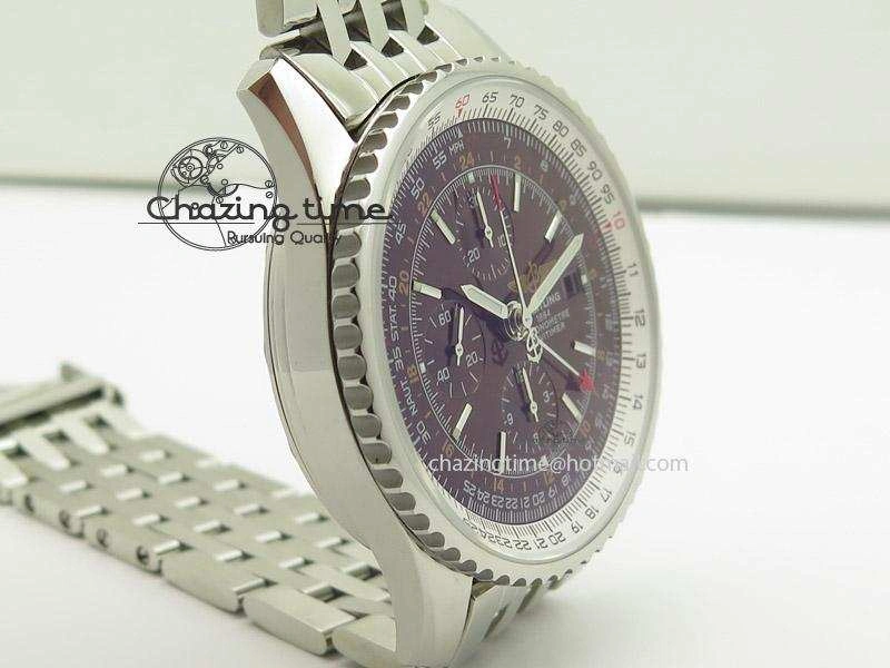 SmoothTexture 1884 Chronometre Navitimer JF Best Edition Brown Dial On SS Bracelet A 5803