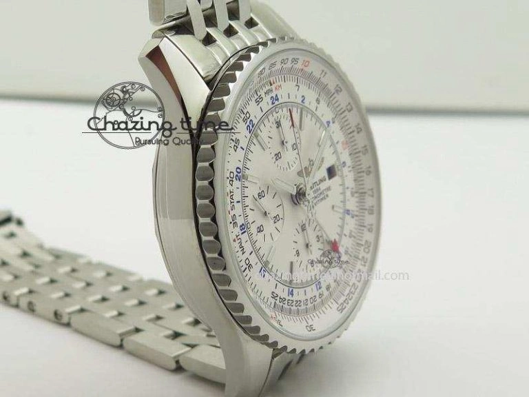 Comfortable 1884 Chronometre Navitimer JF Best Edition White Dial On SS Bracelet A 5806