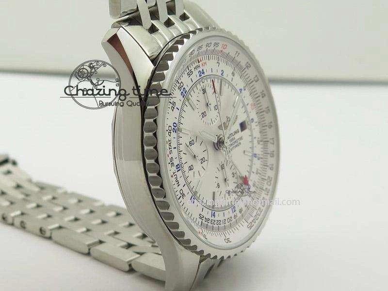 Comfortable 1884 Chronometre Navitimer JF Best Edition White Dial On SS Bracelet A 5806