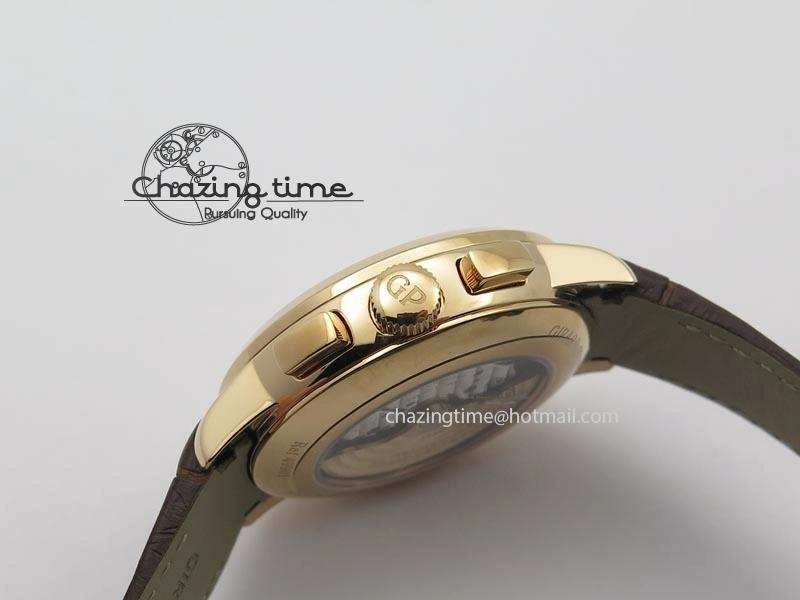 1966 Dual Time RG TF 1:1 Best Edition Gray Dial On Brown Leather Strap A Comfortable 6609