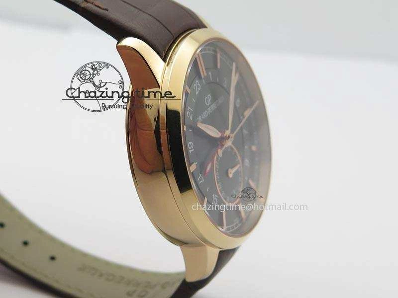 1966 Dual Time RG TF 1:1 Best Edition Gray Dial On Brown Leather Strap A Comfortable 6609