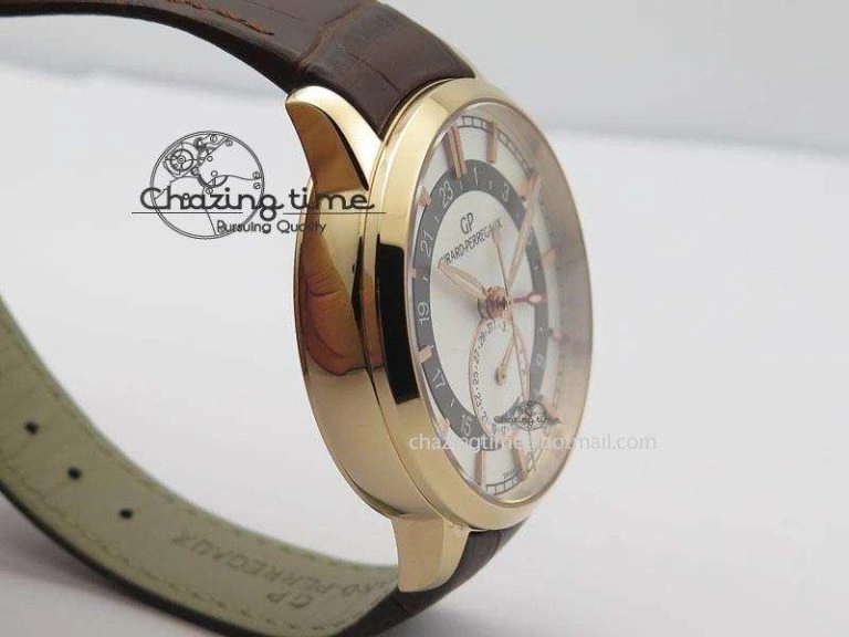 1966 Dual Time RG TF 1:1 Best Edition White Dial On Brown Leather Strap A Durable 6610