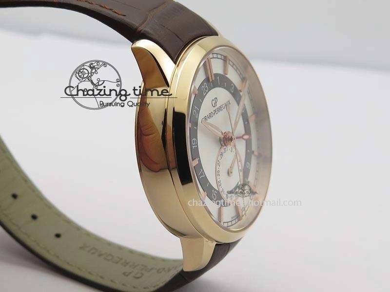 1966 Dual Time RG TF 1:1 Best Edition White Dial On Brown Leather Strap A Durable 6610