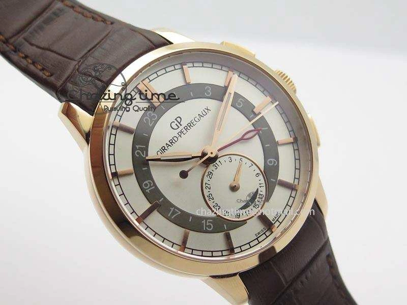 1966 Dual Time RG TF 1:1 Best Edition White Dial On Brown Leather Strap A Durable 6610