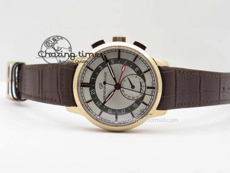 1966 Dual Time RG TF 1:1 Best Edition White Dial On Brown Leather Strap A Durable 6610
