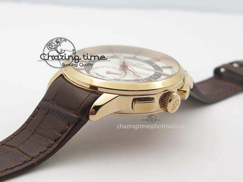 1966 Dual Time RG TF 1:1 Best Edition White Dial On Brown Leather Strap A Durable 6610