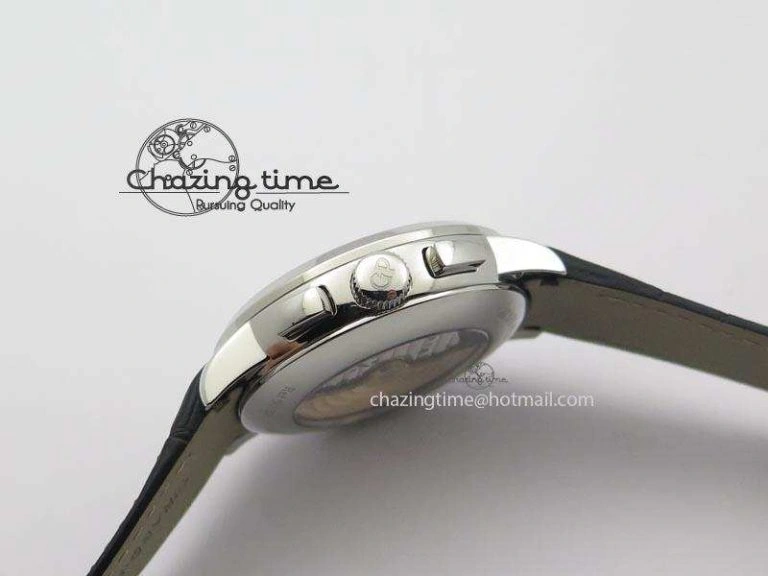 Durable 1966 Dual Time SS TF 1:1 Best Edition White Dial On Brown Leather Strap A 6607