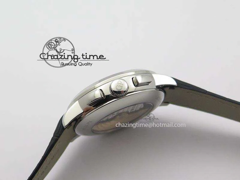 Durable 1966 Dual Time SS TF 1:1 Best Edition White Dial On Brown Leather Strap A 6607