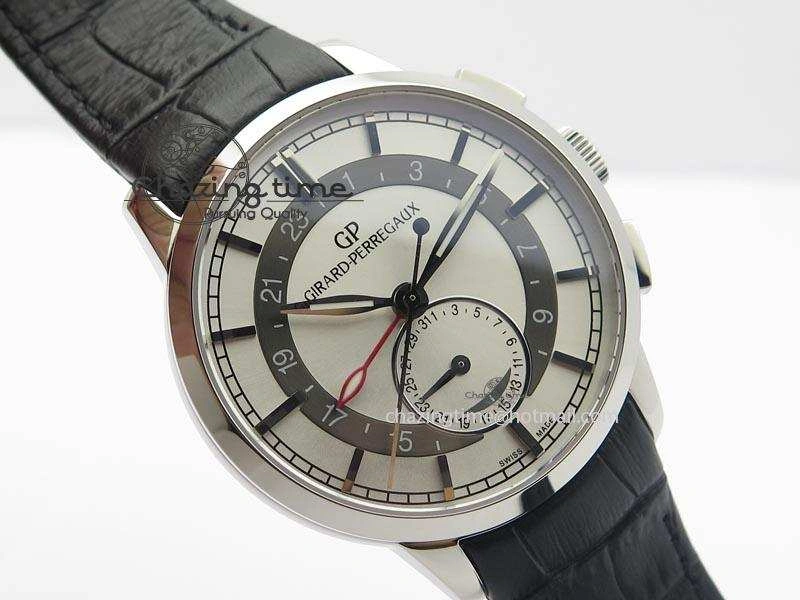 Durable 1966 Dual Time SS TF 1:1 Best Edition White Dial On Brown Leather Strap A 6607