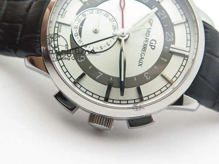 Durable 1966 Dual Time SS TF 1:1 Best Edition White Dial On Brown Leather Strap A 6607