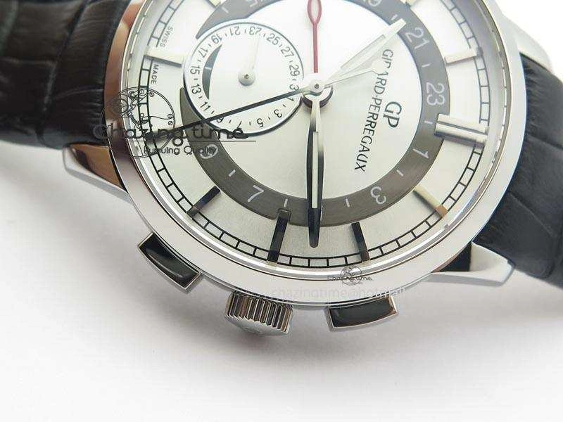 Durable 1966 Dual Time SS TF 1:1 Best Edition White Dial On Brown Leather Strap A 6607