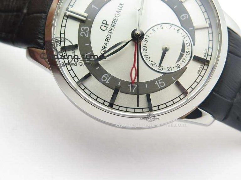 Durable 1966 Dual Time SS TF 1:1 Best Edition White Dial On Brown Leather Strap A 6607
