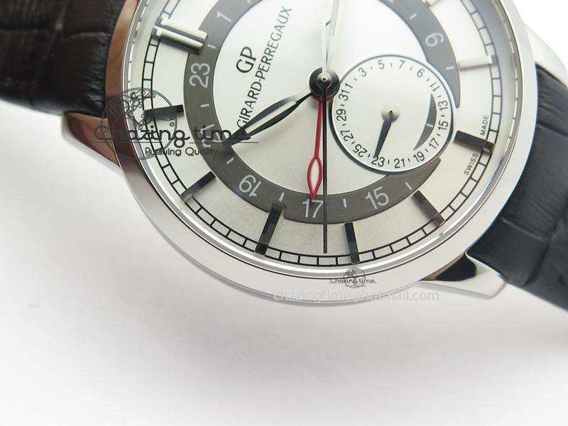 Durable 1966 Dual Time SS TF 1:1 Best Edition White Dial On Brown Leather Strap A 6607