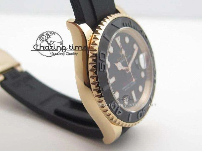 2015 YachtMaster RG Ceramic Bezel BP Maker Best Edition On Black Rubber Strap A2836 V Bold 4020