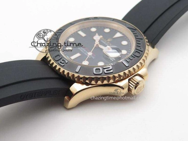 2015 YachtMaster RG Ceramic Bezel BP Maker Best Edition On Black Rubber Strap A2836 V Bold 4020