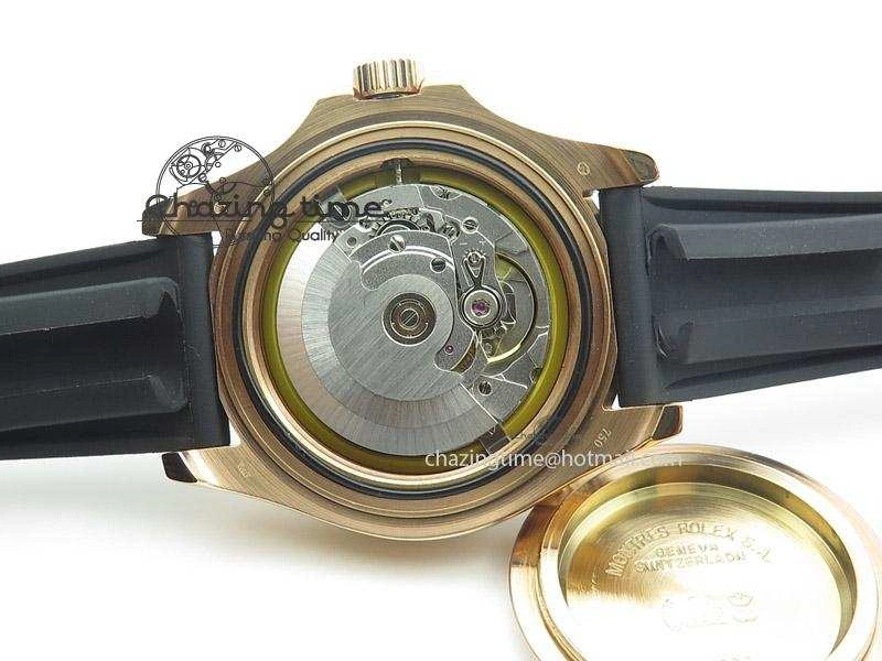 2015 YachtMaster RG Ceramic Bezel BP Maker Best Edition On Black Rubber Strap A2836 V Bold 4020