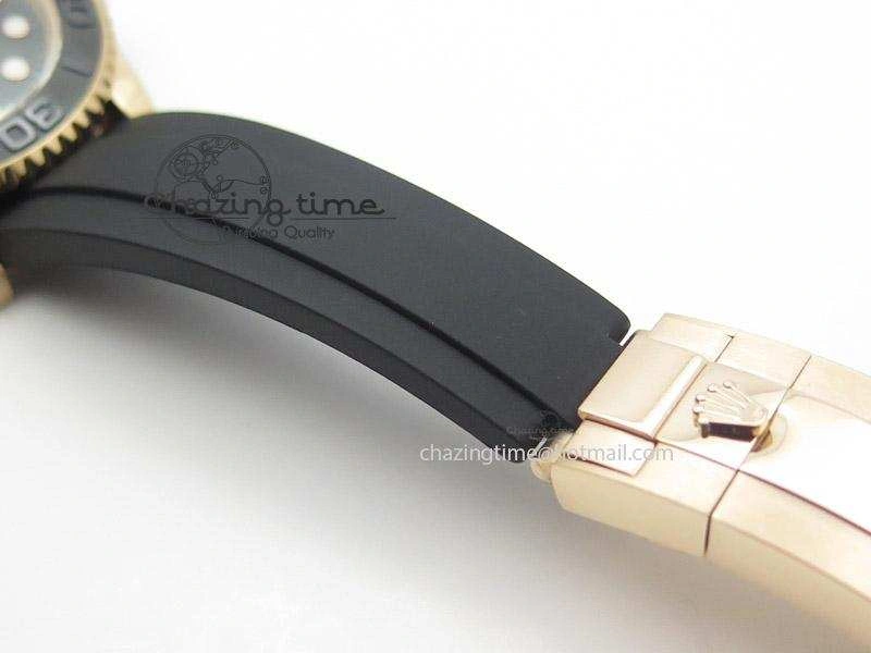 2015 YachtMaster RG Ceramic Bezel BP Maker Best Edition On Black Rubber Strap A2836 V Bold 4020