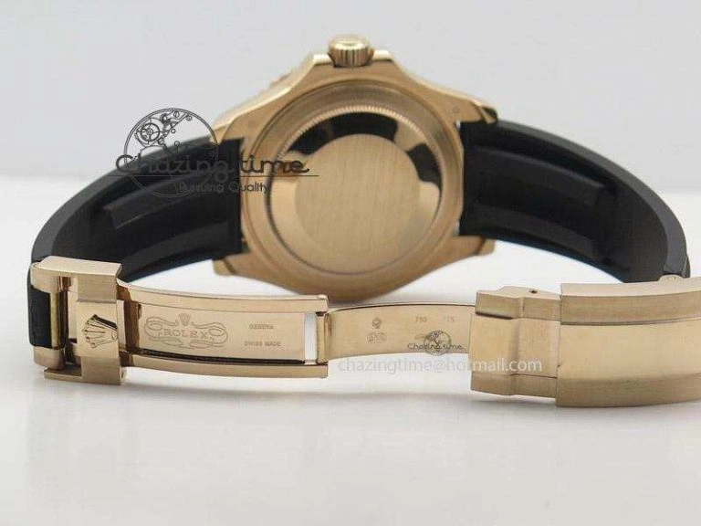 2015 YachtMaster RG Ceramic Bezel BP Maker Best Edition On Black Rubber Strap A2836 V Bold 4020