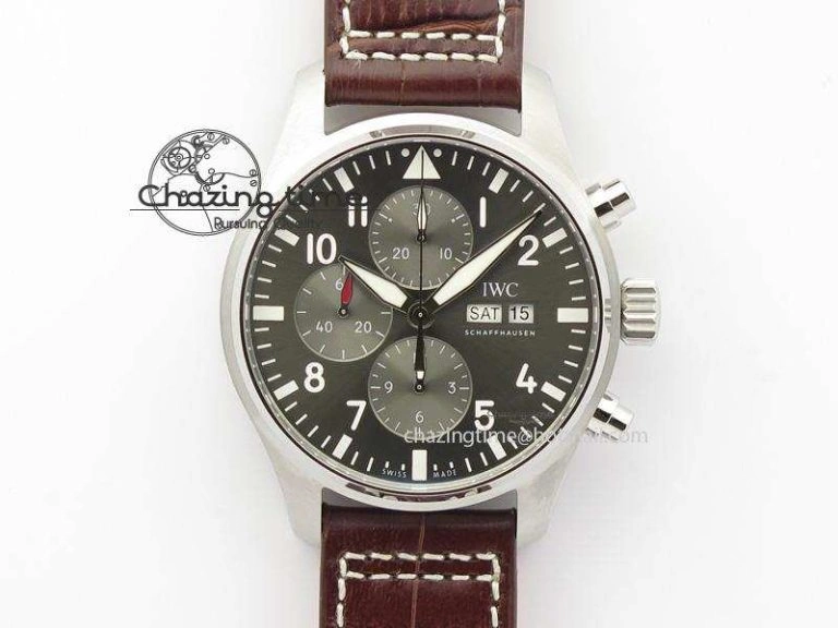 2016 Pilot Chrono SS IW377719 ZF Best Edition On Brown Leather Strap A WaterResistant 7291