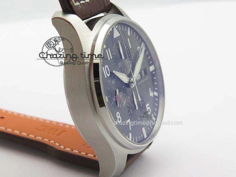 2016 Pilot Chrono SS IW377719 ZF Best Edition On Brown Leather Strap A WaterResistant 7291