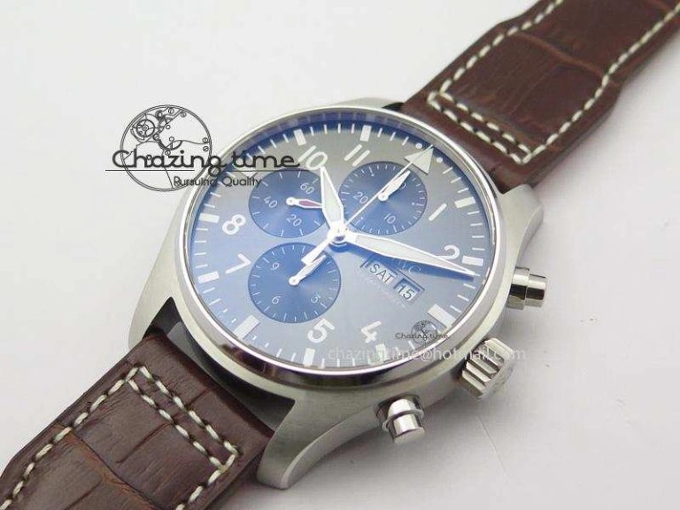 2016 Pilot Chrono SS IW377719 ZF Best Edition On Brown Leather Strap A WaterResistant 7291