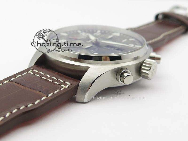 2016 Pilot Chrono SS IW377719 ZF Best Edition On Brown Leather Strap A WaterResistant 7291