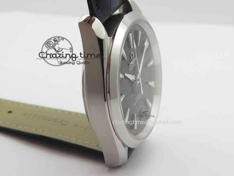 2017 Aqua Terra SS XF Best Edition Black Textured Dial On Black Leather Strap A Bright 8158