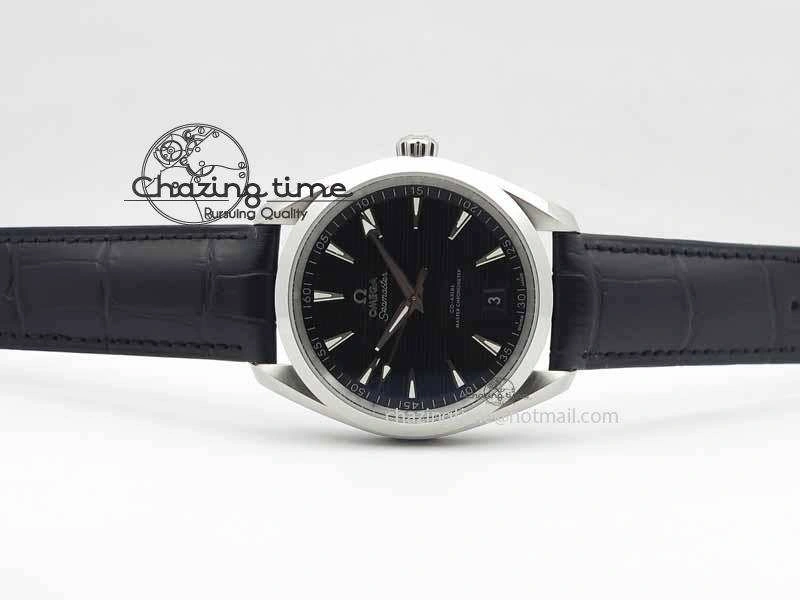 2017 Aqua Terra SS XF Best Edition Black Textured Dial On Black Leather Strap A Bright 8158