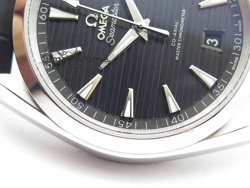 2017 Aqua Terra SS XF Best Edition Black Textured Dial On Black Leather Strap A Bright 8158