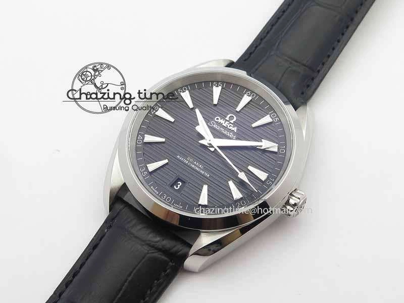 2017 Aqua Terra SS XF Best Edition Black Textured Dial On Black Leather Strap A Bright 8158