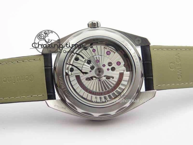 2017 Aqua Terra SS XF Best Edition Black Textured Dial On Black Leather Strap A Bright 8158