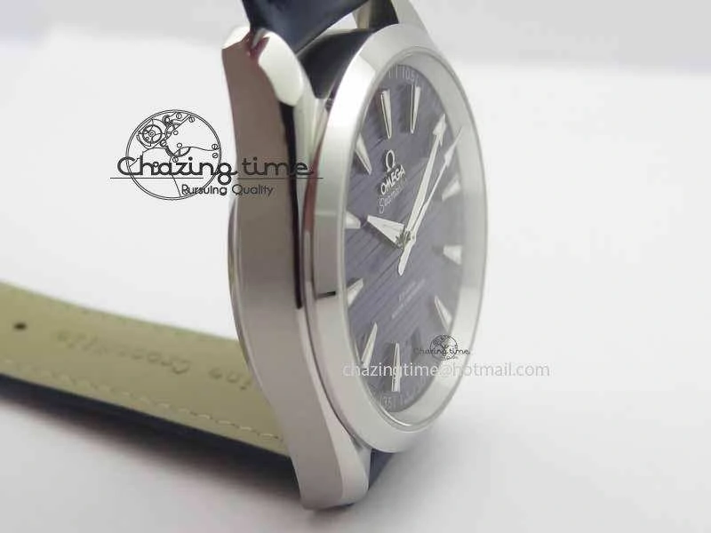 2017 Aqua Terra SS XF Best Edition Blue Textured Dial On Blue Leather Strap A Stretchable 8159