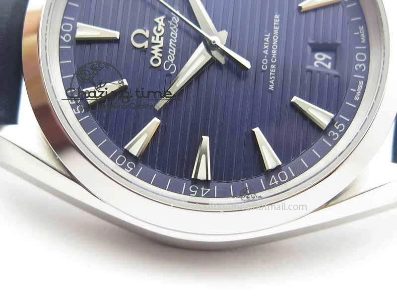 2017 Aqua Terra SS XF Best Edition Blue Textured Dial On Blue Leather Strap A Stretchable 8159