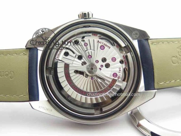 2017 Aqua Terra SS XF Best Edition Blue Textured Dial On Blue Leather Strap A Stretchable 8159
