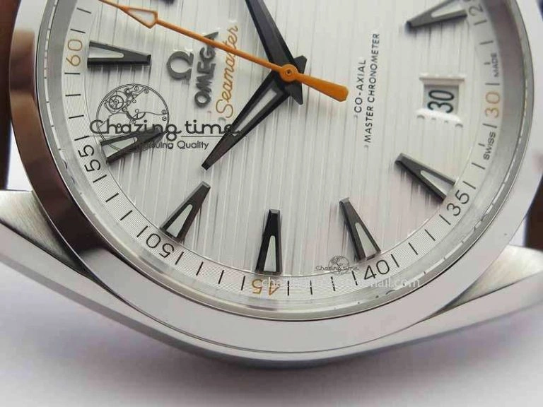 Trendsetting 2017 Aqua Terra SS XF Best Edition White Textured Dial On Brown Leather Strap A 8161