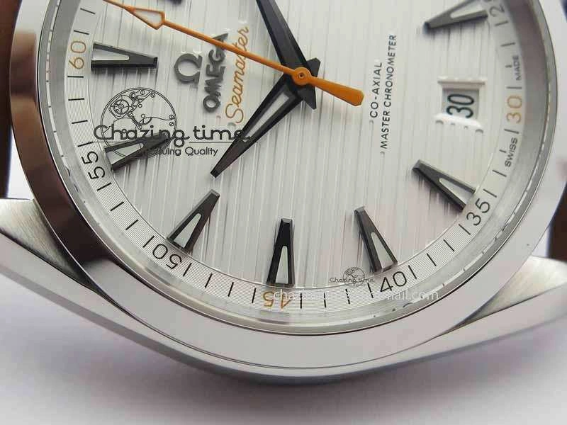 Trendsetting 2017 Aqua Terra SS XF Best Edition White Textured Dial On Brown Leather Strap A 8161