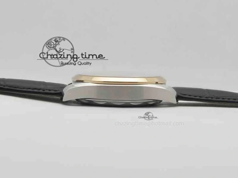 Stretchable 2017 Aqua Terra SS RG XF Best Edition White Textured Dial On Black Leather Strap A 8157