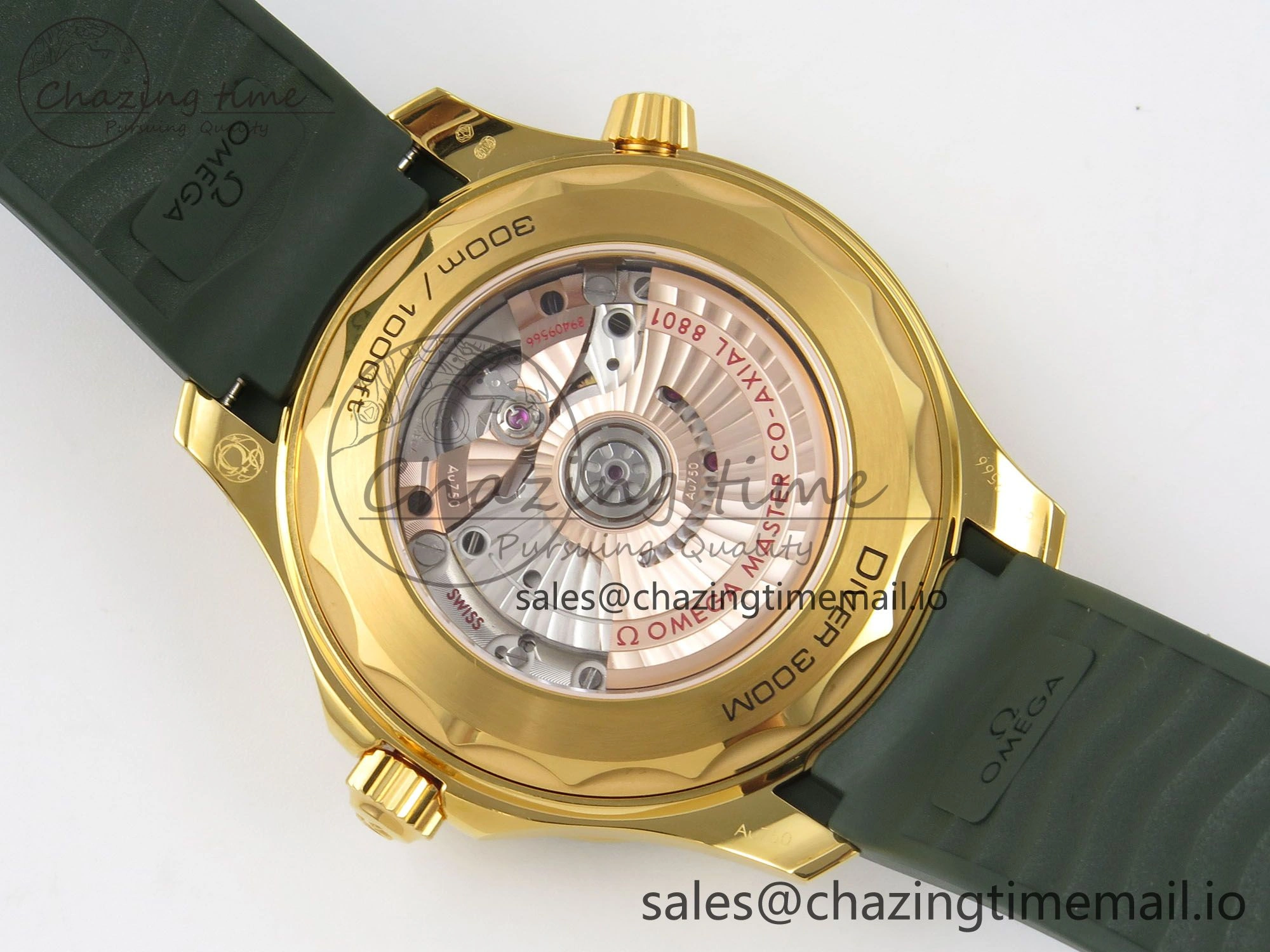 Durable 2018 Seamaster Diver 300M Green Ceramic Bezel YG VSF 1:1 Best Edition Green Dial On Green Rubber Strap A 7657