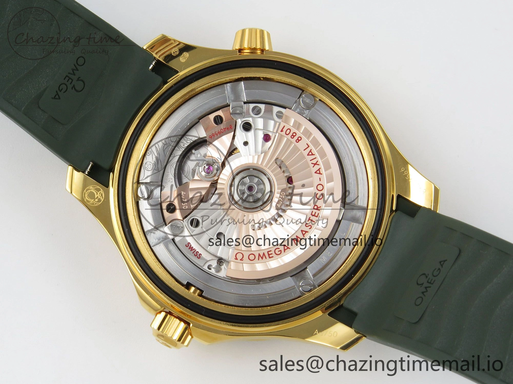 Durable 2018 Seamaster Diver 300M Green Ceramic Bezel YG VSF 1:1 Best Edition Green Dial On Green Rubber Strap A 7657