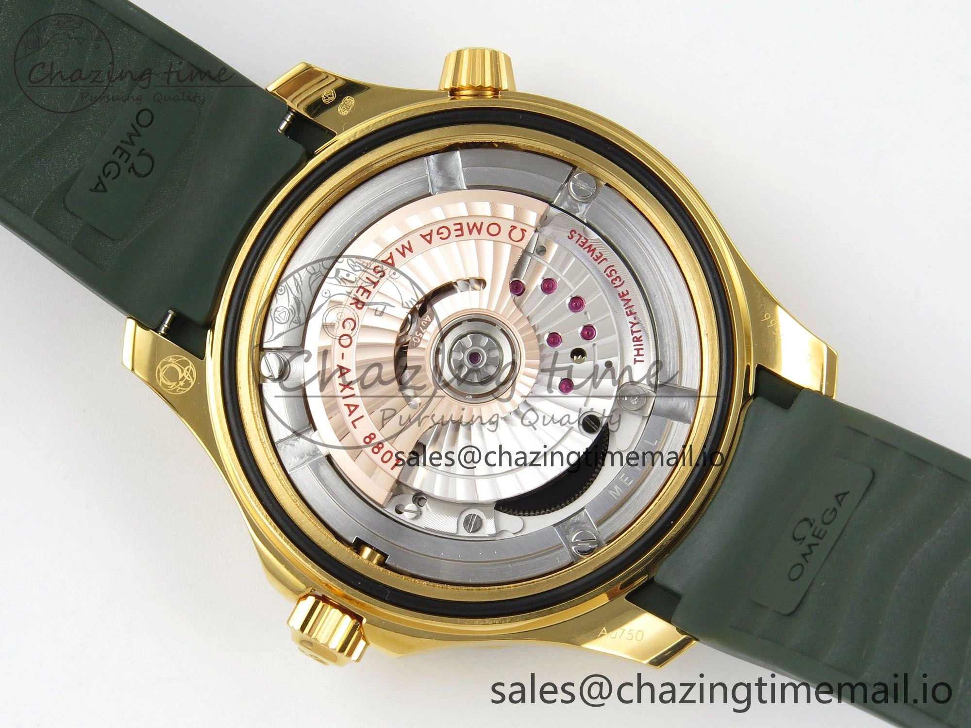 Durable 2018 Seamaster Diver 300M Green Ceramic Bezel YG VSF 1:1 Best Edition Green Dial On Green Rubber Strap A 7657