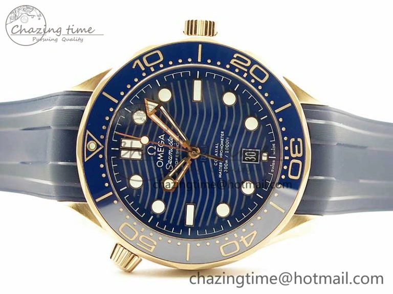 TravelReady 2018 Seamaster Diver 300M RG Blue Ceramic VSF 1:1 Best Edition Blue Dial on Blue Rubber Strap A 7914