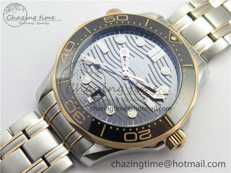 FashionForward 2018 Seamaster Diver 300M SS RG VSF 1:1 Best Edition RG Bezel Black Dial on SS YG Bracelet A 7940